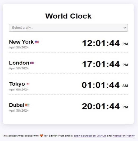 world clock project